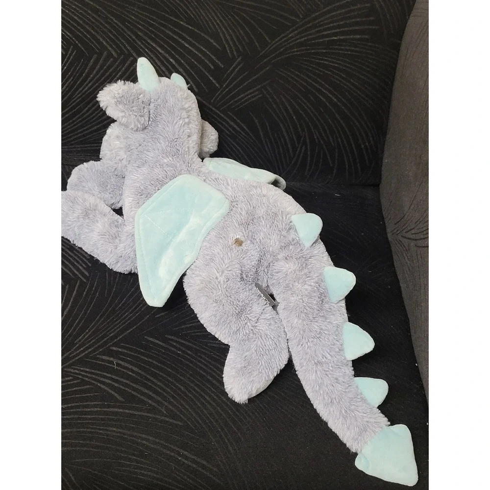 FAO Schwarz Plush Dragon Lavender Grey Blue Weighted Stuffed Animal Toy